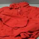 Ythomm Womens Ruffle Collar Cropped Cardigans Button Down Open Front Long Sleeve Knit Sweater Jackets Casual Solid Fall Tops (X-Large, Red)