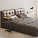 Small Drink Table for Small Spaces,Modern C Table, Side Table,Bedroom Nightstand,Marble Tabletop for Low Sofas Living Room Corners and Office,15.75 x 11.42 x 19.69 Inches (Black)