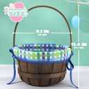 JOYIN Easter Woven Basket with Lining, Brown Wooden Easter Egg Hunt Basket with Handle for Picnic,Goodie Storage, Gift Packing, Party Favors Supplies Decorations, Filling with Candy(12.4" x 9.1")