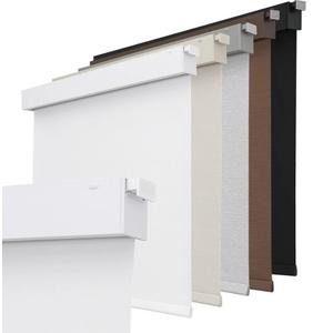 Joydeco No Drill Blackout Shades, Free-Stop Cordless Roller Shades, UV Protection, Thermal Insulated Blinds for Indoor Windows, Easy Install Window Blinds for Home and Office (White, 35" W X 75" H)