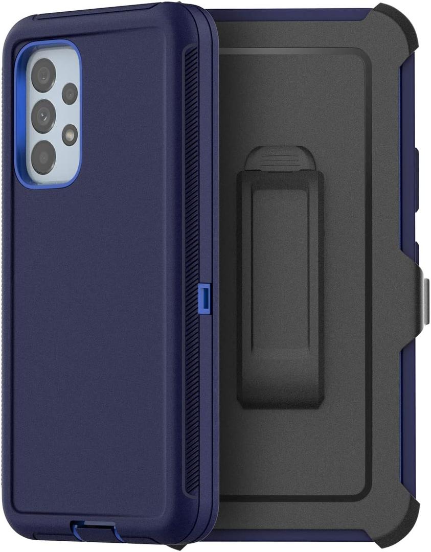 AICase for Galaxy A53 5G Case, Heavy Duty Drop Protection Full Body Rugged Shockproof/Dust Proof Military Protective Tough Durable Phone Cover for Samsung Galaxy A53 5G (Navy Blue with Belt Clip)