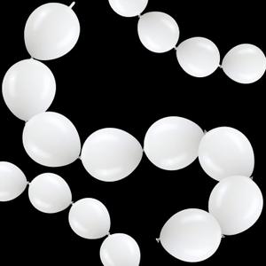 Meanplan 100 Pcs Link Balloon Quick Linking Latex Connected Balloons Linkable for Easter Wedding Independence Day Birthday Party Decoration(12 Inch,White)