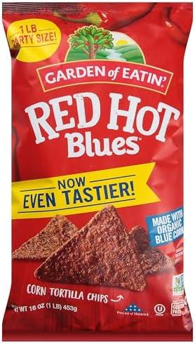 12 Pack of Garden of Eatin' Corn Tortilla Chips, Red Hot Blues, 1 lb bag (BBD: 10/10/25)