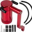 RANSOTO Oil Catch Can 5.7L 6.4L HEMI Compatible with 2011-up Dodge Charger Challenger Chrysler 300 Jeep Grand Cherokee, Z-Bracket Tech and Billet Aluminum Oil Separator Tank (Red)