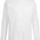 IZOD Boys' Long Sleeve Solid Button-Down Collared Oxford Shirt with Chest Pocket (18-20 Husky, Classic White)