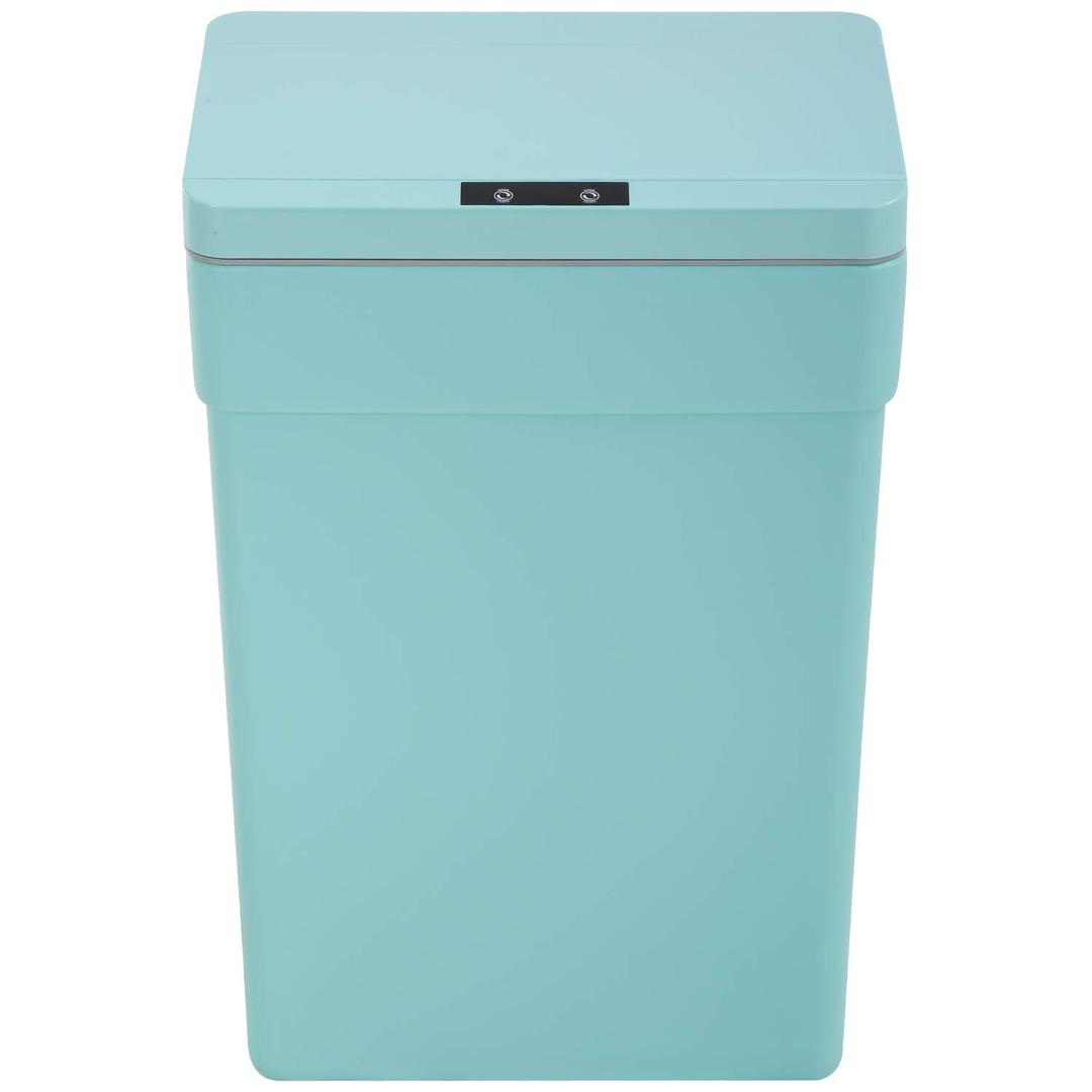 BestOffice 13 Gallon Trash Can Plastic Kitchen Trash Can Automatic Touch Free High-Capacity Garbage Can with Lid for Bedroom Bathroom Home Office 50 Liter Blue