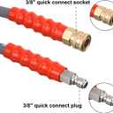 RIDGE WASHER Pressure Washer Hose 50 Feet X 3/8 Inch for Hot and Cold Water, with M22 14 mm to 3/8 Inch Quick Connect, 4000 PSI