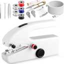 Upgraded Portable Mini Sewing Machine - USB C Cable, Quick Sewing for DIY, Fabrics, Clothes, Home & Travel (2 Power Modes)