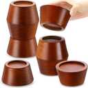Novabright Set of 4 Solid Wood Furniture Risers Bed Risers Heavy Duty Round Furniture Height Extenders Lifts with Non-Slip Recessed Hole for Bed, Sofa, Chair, Table (2" Hight,Walnut Color)