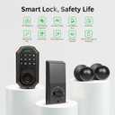 Smart Keyless Entry Door Lock with 2 Knobs,Front Door lock Handle Set,Electronic Digital Keypad Deadbolt,Auto Lock,50 User Codes,Voice Prompts,Anti-Peeking Password,Home, Apartment,Satin Nickel