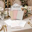 Bridal Shower Games Set for 25 Guests, 6 Fun Games, Double-Sided Card, Boho