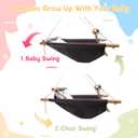 Baby Swing Outdoor Indoor for Infants to Toddlers, Portable Adjustable Baby Porch Swing with 5-Point Safety Belt, Kids Tree Hanging Chair Toys for Door Garden Backyard