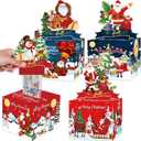 Christmas Party Gifts, 4 Pack Christmas Money Box for Cash Gift Pull, Surprise Money Holders with 200Pcs Transparent Bags, DIY Fun Cash Box for Women Men Girls Boys Kids Adults Mom Dad (Red+dark Red+blue+dark Blue)