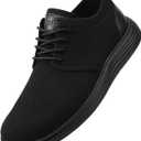 VILOCY Men's Fashion Dress Sneakers Casual Walking Shoes Business Oxfords Comfortable Breathable Lightweight Tennis (11, All Black)