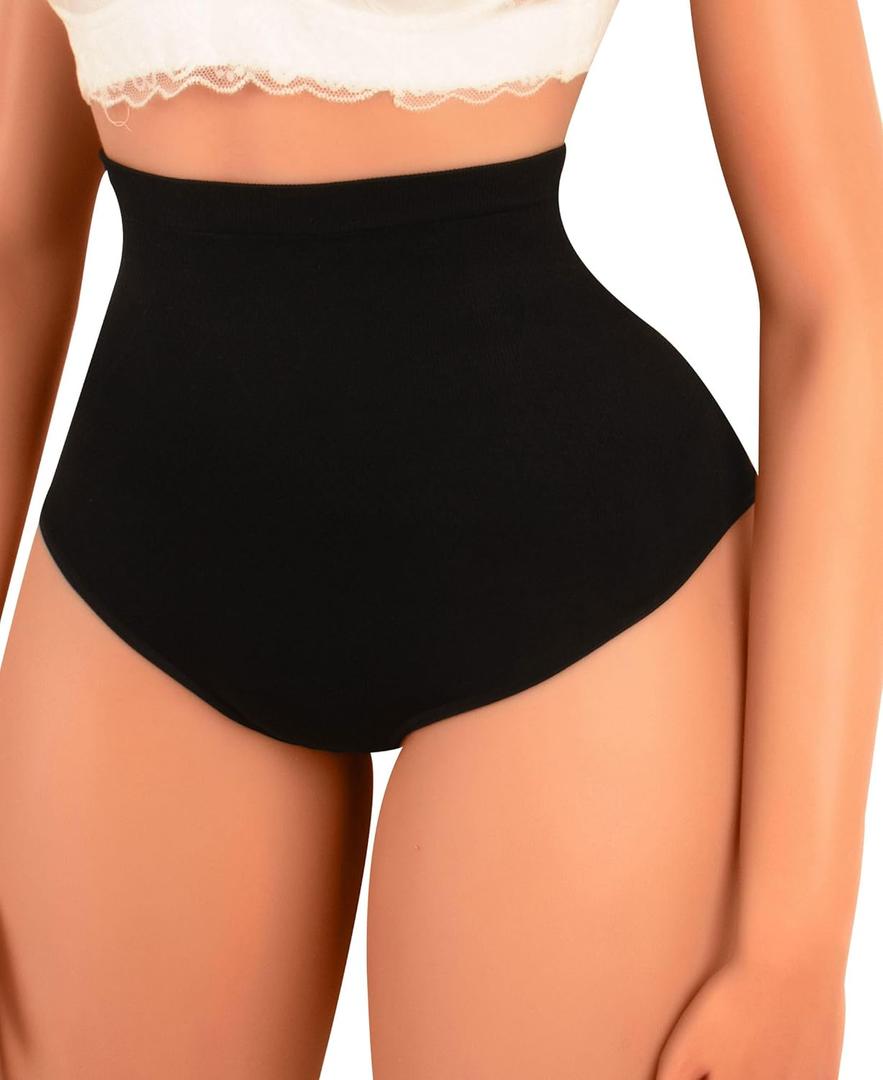 Tummy Control Shapewear for Women High Waisted Cincher Body Shaper Panties (Small, Black)