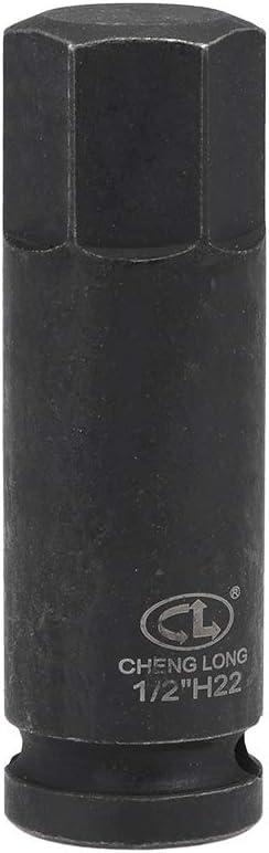 Uxcell 1/2" Drive x H22 (22mm) Impact Hex Bit Socket, Metric 3" Length, CR-MO Steel Use with Impact Drivers or Hand Ratchets
