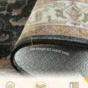 RELEANY Washable Area Rug, 7'x9', Black/Vintage/Beige