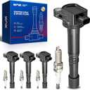 KAX Set of 4 UF602 Ignition Coil Pack and 97390 Iridium Spark Plug, Fit for Acura ILX 2013-2015, for Honda Accord 2008-2012, Civic 2012-2015, CR-V 2010-2014, Crosstour 2012-2015, L4 2.4L