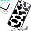 Compatible with iPhone 13 Pro Max Case Cute Cow Print for Girls Women, Hard Back Black White Design Soft TPU Bumper Protective Phone Case for iPhone 13 Pro Max