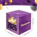 2 x 2026 Graduation Card Box Holder, Grad Congrat Decoration Box, Envelope Receiving Graduation Party Celebration Purple