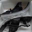 LED DRL Headlights Assembly Compatible with 1999-2007 GMC Sierra / 2000-2006 Yukon XL 1500 2500 Excluding Denali Vehicles Clear Reflector Chrome Housing