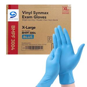Jointown Basic Synmax Vinyl Exam Gloves Disposable Exam Gloves, 4 Mil, Blue, Latex & Powder Free, BMPF-3004 XL