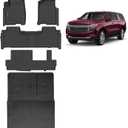 Floor Mats & Trunk Mat for 2021 2022 2023 2024 Chevrolet Chevy Suburban 8 Seats-2nd Row Bench Seat GMC Yukon XLNon Short axis Cadillac Escalade ESV Floor Liners & Cargo Liners
