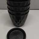 6 Inch Indoor Planter Pots with Drainage Hole and Tray Saucer,Flower Pots for Indoor Outdoor Garden Plants and Flowers, Multicolor, 4 Packs (Black)