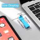 2 x Duttek 80Gbps Short USB C Male to Female Cable 2.09inch, [204W PD Fast Charging /8K@60Hz] 90 Degree USB C Extendsion Cable for Thunderbolt 4/3, Laptops, iPhone 16 15 Pro Max, Power Bank.Blue-2Pack
