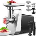 CHEFFANO Meat Grinder Electric, 350W[2000W Max] Electric Meat Grinder, Molino De Carne, Meat Mincer with Stainless Steel 2 Blades and 3 Plates, Sausage Staff Maker & Kubbe Kit for Home Kitchen Use (MG097-QK)