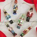 Lillian Vernon Glass Nutcracker Christmas Ornaments - Set of 6, 6 Designs, Hand Blown, Mini Tree Decorations, Festive Home Decor,