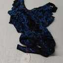 Avidlove Plus Size Lingerie for Women Lace Bodysuit Halter Teddy Babydoll Nightgown 16-24 Plus (Black&blue1) 18W