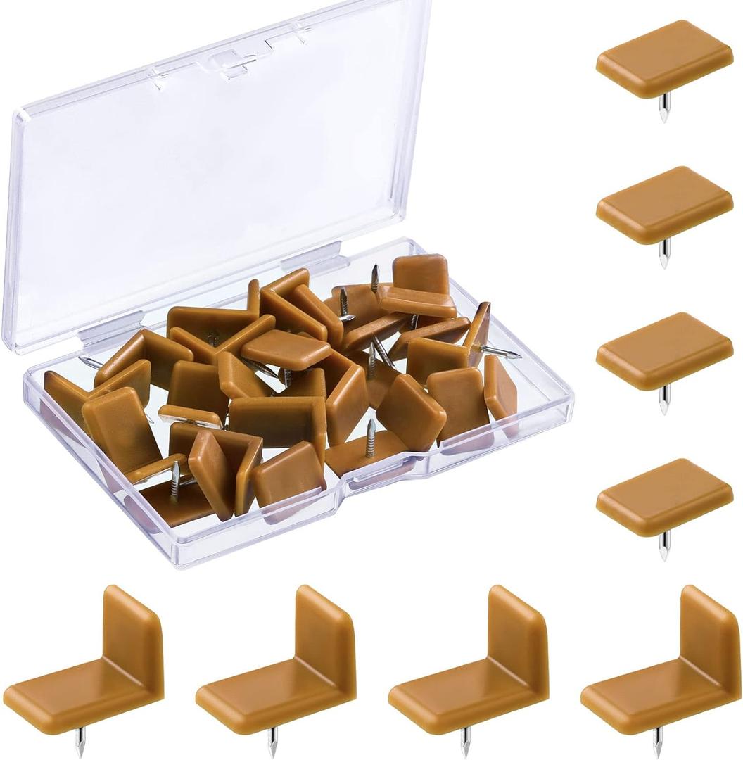 Maitys Plastic Drawer Glides and Slides Drawer Stoppers for Dresser Tack for Repairing Dressers, Square and L Shape(60 Pieces)