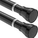 2 Pack 28-48 Inch Adjustable Stainless Steel Anti-Slip Spring Tension Small Shower Curtain Rod - No Drilling, 7/8" Tension Rod for Bathroom Bedroom Doorway Closet Door