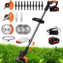 Weed Wacker Battery Operated, 3 in 1 Cordless Grass Trimmer with 3 Types Blades and Rechargeable No String Weed Wacker for Lawns Includes 1 * 3.0ah Battery with Charger (High quality kit includes 1 battery)