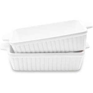 WBXZIXN 30 Oz Small Baking Dish, 9x5 inch Casserole Dishes for Oven, Ceramic Baking Dish with Double Handles for Baking, Lasagna, Pie, Durable Microwave Oven Dishwasher Safe White