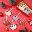 24 Pcs Felt Sloth Ornaments for Christmas Tree 4 Colors Felt Sloth Hanging Decorations with Lanyards Christmas Tree Hanging Ornaments for Xmas Party Decor