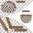 FODOKO Small Checkered Crossbody Bag Nylon Bum Bags shoulder Purses Handbags Wallets for Women (Caramel)