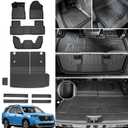 Floor Mats Cargo Mat for Honda Pilot 2026 2025 2024 2023, All Weather TPE Cargo Liner Trunk Mat with Backrest Mat Door Sill Protectors Car Accessories for Pilot (Floor Mats Set)