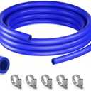 5FT ID 1/2" (12mm) Heater Hose Coolant Silicone hose Radiator Straight Temperature Reinforced Tubing Rupture Pressure 232 Psi With 5 Clamps 4MM Thick for Vehicle Cooling Systems(blue)