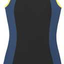 Girls One Piece Boyleg Swimsuit Color Block Athletic Bathing Suit Quick Dry Protection Crossback Swimwear for Kids