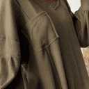 BTFBM Womens Fall Fashion 2025 Long Sleeve Shirts Casual V Neck Ribbed Knit Blouses Pullover Trendy Loose Fit Tunic Tops (Green, XL)