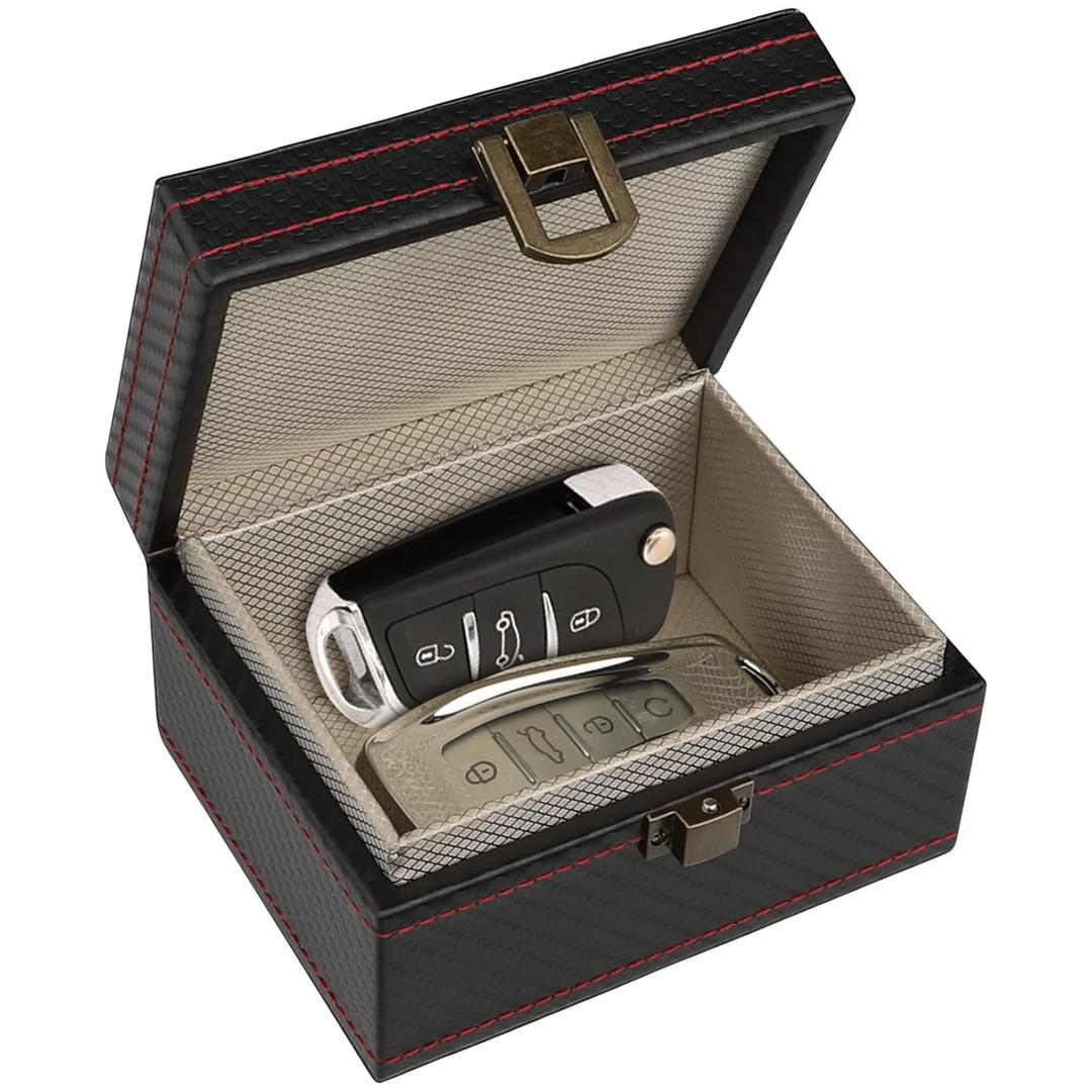 Diyife Faraday Box, [4 Keys Capacity] RFID Box for Car Keys, Faraday Key Fob Protector Cage, AntiTheft Key Fob Car Key Signal Blocking Shielding Box Gift For Men, 4.6" x3.6" x2.5"