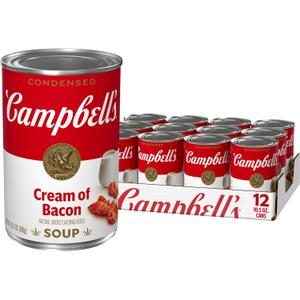 Campbell's Condensed Cream of Bacon Soup, 10.5 Ounce Can (Case of 12) (10.5 Fl Oz (Pack of 12))