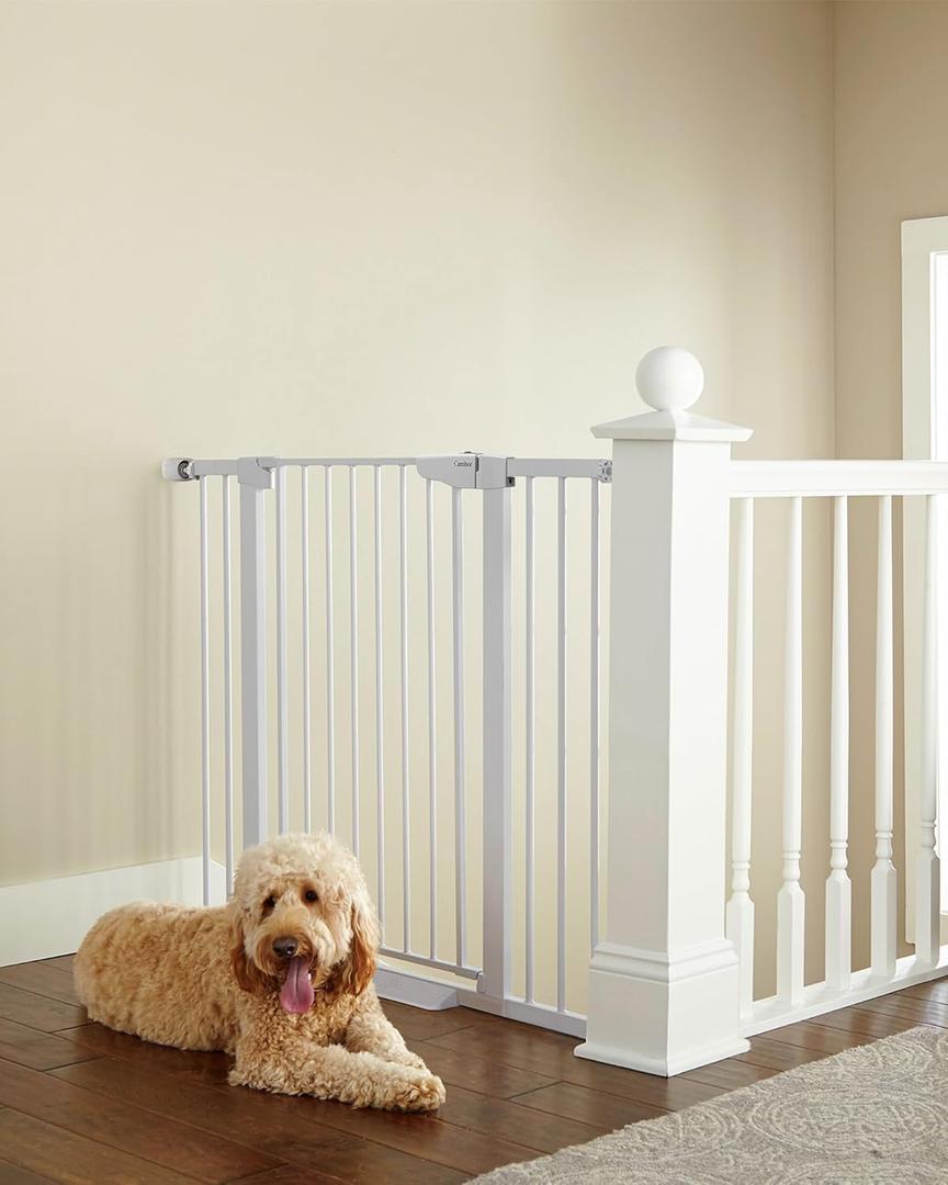 Cumbor 36" Extra Tall Baby Gate for Dogs and Kids with Wide 2-Way Door, 29.7"- 46" Width, and Auto Close Personal Safety for Babies and Pets, Fits Doorways, Stairs, and Entryways, White (29.7-46"W x 36"H)