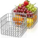 2 Pack Stainless Steel Wire Fruit Basket, 5.3 x 5.3 x 4 In Kitchen Countertop Drain Fruit Bowl, Wire Mesh Colander, Metal Food Storage Organizer for Fruit Vegetable Bread Snack Bathroom