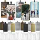 DROLE 30Pcs 5 Colors Pendant Trays Kit-Rectangle Bezels Trays with Transparent Glass Tiles Cabochon for Jewelry Making Photo Jewlery 2550mm Mixed