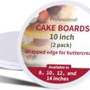 2 Pcs 10 Inch Cake Boards Sturdy 1/2 Inch Cake Drum,White 10 Inch Cake Boards,Food Grade Cake Rounds 1/2" Thick Cardboard,Disposable Cake Plates (White, 10inch/2pcs)