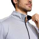 Quarter Zip Pullover Men Performance Dry Fit Stripe Mock Neck Midlayer Golf 1/4 Zip Pullover Mens Sweatshirt