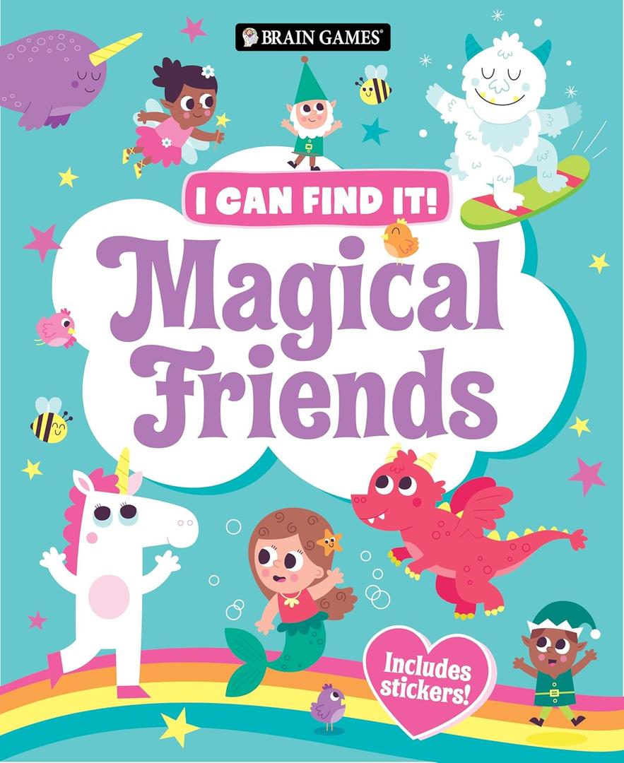 Brain Games I Can Find It!: Magical Friends Includes Stickers! (Hard Cover)